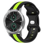 For Garminmove Luxe 20mm Butterfly Buckle Two-Color Silicone Watch Band(Black+Green)