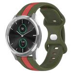 For Garminmove Luxe 20mm Butterfly Buckle Two-Color Silicone Watch Band(Red+Army Green)