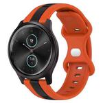 For Garmin Garminmove Style 20mm Butterfly Buckle Two-Color Silicone Watch Band(Orange+Black)