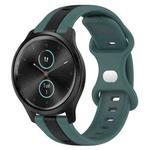 For Garmin Garminmove Style 20mm Butterfly Buckle Two-Color Silicone Watch Band(Green+Black)