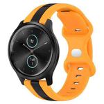 For Garmin Garminmove Style 20mm Butterfly Buckle Two-Color Silicone Watch Band(Black+Yellow)