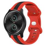 For Garmin Garminmove Style 20mm Butterfly Buckle Two-Color Silicone Watch Band(Red+Black)