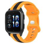 For Garmin Forerunner Sq2 20mm Butterfly Buckle Two-Color Silicone Watch Band(Black+Yellow)