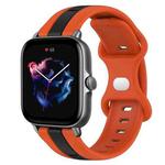 For Amazfit GTS 3 20mm Butterfly Buckle Two-Color Silicone Watch Band(Orange+Black)