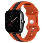 For Amazfit GTS 2E 20mm Butterfly Buckle Two-Color Silicone Watch Band(Orange+Black)