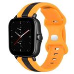 For Amazfit GTS 2E 20mm Butterfly Buckle Two-Color Silicone Watch Band(Black+Yellow)