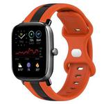 For Amazfit GTS 2 Mini 20mm Butterfly Buckle Two-Color Silicone Watch Band(Orange+Black)