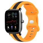 For Amazfit GTS 2 Mini 20mm Butterfly Buckle Two-Color Silicone Watch Band(Black+Yellow)