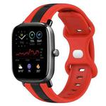 For Amazfit GTS 2 Mini 20mm Butterfly Buckle Two-Color Silicone Watch Band(Red+Black)