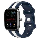 For Amazfit GTS 2 Mini 20mm Butterfly Buckle Two-Color Silicone Watch Band(White+Blue)