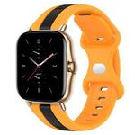 For Amazfit GTS 2 20mm Butterfly Buckle Two-Color Silicone Watch Band(Black+Yellow)