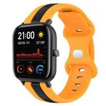 For Amazfit GTS 20mm Butterfly Buckle Two-Color Silicone Watch Band(Black+Yellow)