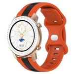 For Amazfit GTR 42mm 20mm Butterfly Buckle Two-Color Silicone Watch Band(Orange+Black)
