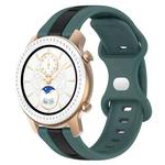 For Amazfit GTR 42mm 20mm Butterfly Buckle Two-Color Silicone Watch Band(Green+Black)