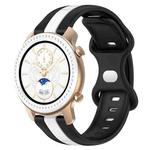 For Amazfit GTR 42mm 20mm Butterfly Buckle Two-Color Silicone Watch Band(Black+White)