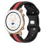 For Amazfit GTR 42mm 20mm Butterfly Buckle Two-Color Silicone Watch Band(Black+Red)
