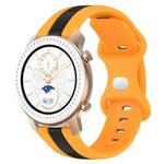 For Amazfit GTR 42mm 20mm Butterfly Buckle Two-Color Silicone Watch Band(Black+Yellow)