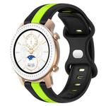 For Amazfit GTR 42mm 20mm Butterfly Buckle Two-Color Silicone Watch Band(Black+Green)
