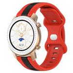 For Amazfit GTR 42mm 20mm Butterfly Buckle Two-Color Silicone Watch Band(Red+Black)