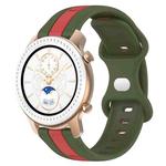 For Amazfit GTR 42mm 20mm Butterfly Buckle Two-Color Silicone Watch Band(Red+Army Green)