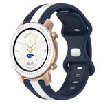 For Amazfit GTR 42mm 20mm Butterfly Buckle Two-Color Silicone Watch Band(White+Blue)