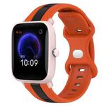 For Amazfit Pop Pro 20mm Butterfly Buckle Two-Color Silicone Watch Band(Orange+Black)