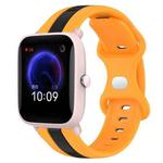 For Amazfit Pop Pro 20mm Butterfly Buckle Two-Color Silicone Watch Band(Black+Yellow)