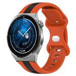 For Huawei Watch GT3 Pro 43mm 20mm Butterfly Buckle Two-Color Silicone Watch Band(Orange+Black)