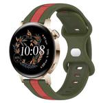 For Huawei Watch GT3 42mm 20mm Butterfly Buckle Two-Color Silicone Watch Band(Red+Army Green)