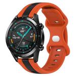 For Huawei Watch GT2 42mm 20mm Butterfly Buckle Two-Color Silicone Watch Band(Orange+Black)