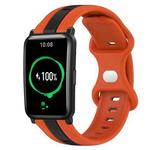 For Honor Watch ES 20mm Butterfly Buckle Two-Color Silicone Watch Band(Orange+Black)