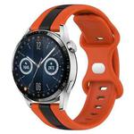 For Huawei Watch GT3 46mm 20mm Butterfly Buckle Two-Color Silicone Watch Band(Orange+Black)