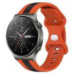 For Huawei GT2 Pro 20mm Butterfly Buckle Two-Color Silicone Watch Band(Orange+Black)