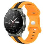 For Huawei GT2 Pro 20mm Butterfly Buckle Two-Color Silicone Watch Band(Black+Yellow)