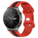 For Huawei GT2 Pro 20mm Butterfly Buckle Two-Color Silicone Watch Band(Red+Black)