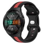 For Huawei Watch GT 2E 20mm Butterfly Buckle Two-Color Silicone Watch Band(Black+Red)