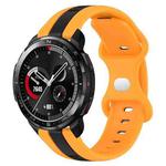 For Honor Watch GS Pro 20mm Butterfly Buckle Two-Color Silicone Watch Band(Black+Yellow)
