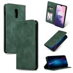 Retro Skin Feel Business Magnetic Horizontal Flip Leather Case for OnePlus 7(Army Green)