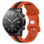 For Xiaomi MI Watch S1 22mm Butterfly Buckle Two-Color Silicone Watch Band(Orange+Black)