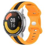 For Xiaomi MI Watch Color 2 22mm Butterfly Buckle Two-Color Silicone Watch Band(Black+Yellow)