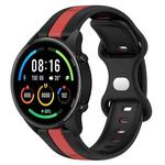 For Xiaomi MI Watch Sport 22mm Butterfly Buckle Two-Color Silicone Watch Band(Black+Red)