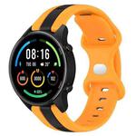 For Xiaomi MI Watch Sport 22mm Butterfly Buckle Two-Color Silicone Watch Band(Black+Yellow)