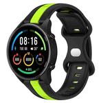 For Xiaomi MI Watch Sport 22mm Butterfly Buckle Two-Color Silicone Watch Band(Black+Green)