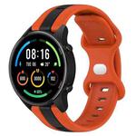 For Xiaomi MI Watch Color 22mm Butterfly Buckle Two-Color Silicone Watch Band(Orange+Black)