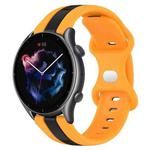 For Amazfit GTR 3 Pro 22mm Butterfly Buckle Two-Color Silicone Watch Band(Black+Yellow)
