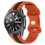 For Samsung Galaxy Watch3 45mm 22mm Butterfly Buckle Two-Color Silicone Watch Band(Orange+Black)