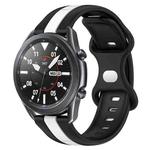 For Samsung Galaxy Watch3 45mm 22mm Butterfly Buckle Two-Color Silicone Watch Band(Black+White)
