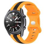 For Samsung Galaxy Watch3 45mm 22mm Butterfly Buckle Two-Color Silicone Watch Band(Black+Yellow)