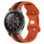 For Samsung Galaxy Watch 46mm 22mm Butterfly Buckle Two-Color Silicone Watch Band(Orange+Black)
