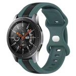 For Samsung Galaxy Watch 46mm 22mm Butterfly Buckle Two-Color Silicone Watch Band(Green+Black)